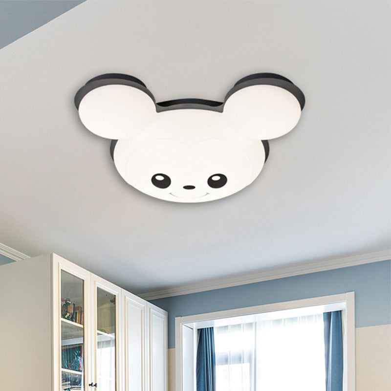 Mouse Head Acrylic Ceiling Flush Cartoon Grey/Yellow/Blue LED Flush Mount Lighting Fixture for Bedroom Clearhalo 'Ceiling Lights' 'Close To Ceiling Lights' 'Close to ceiling' 'Flush mount' Lighting' 810329