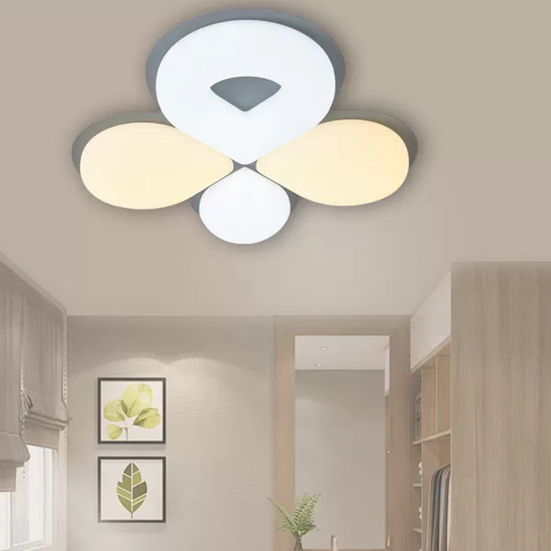 Kids Flower Plastic Ceiling Lighting LED Flush Mount Light Fixture in Grey/White/Coffee for Children Bedroom Clearhalo 'Ceiling Lights' 'Close To Ceiling Lights' 'Close to ceiling' 'Flush mount' Lighting' 810361