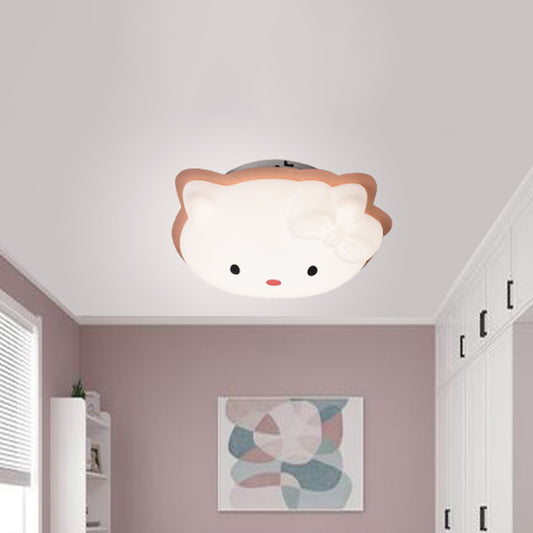 Cartoon Cat Flushmount Lighting Plastic Children Bedroom LED Flush Mount Light Fixture in Pink/Blue Clearhalo 'Ceiling Lights' 'Close To Ceiling Lights' 'Close to ceiling' 'Flush mount' Lighting' 810400