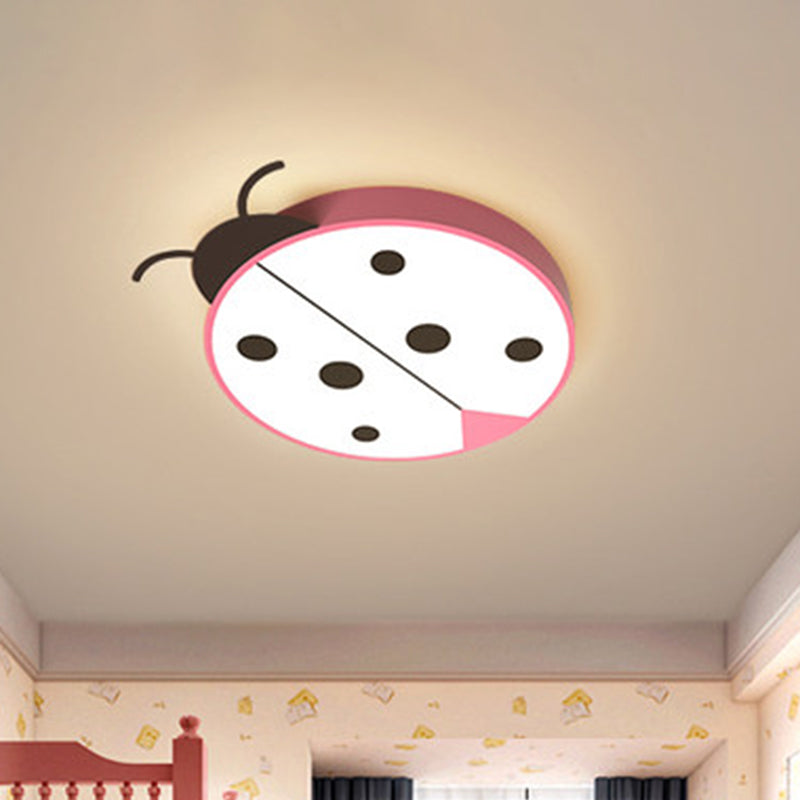 Ladybug Flush Mount Light Fixture Cartoon Acrylic Rose Red/Yellow LED Flushmount Lighting for Children Bedroom Clearhalo 'Ceiling Lights' 'Close To Ceiling Lights' 'Close to ceiling' 'Flush mount' Lighting' 810424