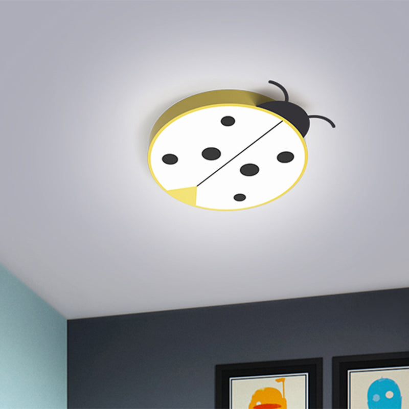 Ladybug Flush Mount Light Fixture Cartoon Acrylic Rose Red/Yellow LED Flushmount Lighting for Children Bedroom Clearhalo 'Ceiling Lights' 'Close To Ceiling Lights' 'Close to ceiling' 'Flush mount' Lighting' 810428