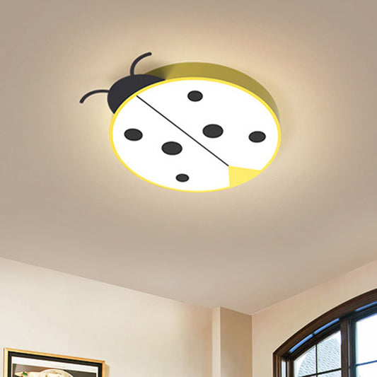 Ladybug Flush Mount Light Fixture Cartoon Acrylic Rose Red/Yellow LED Flushmount Lighting for Children Bedroom Clearhalo 'Ceiling Lights' 'Close To Ceiling Lights' 'Close to ceiling' 'Flush mount' Lighting' 810429