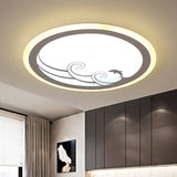 Nordic LED Flush Mount White Round Flush Light with Acrylic Shade and Dolphin Pattern in Warm/White Light White Clearhalo 'Ceiling Lights' 'Close To Ceiling Lights' 'Close to ceiling' 'Flush mount' Lighting' 810451