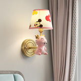 Kids Cartoon Dragon Wall Lamp Metal Single Bulb Bedside Sconce Light Fixture in Pink Clearhalo 'Wall Lamps & Sconces' 'Wall Lights' Lighting' 810476