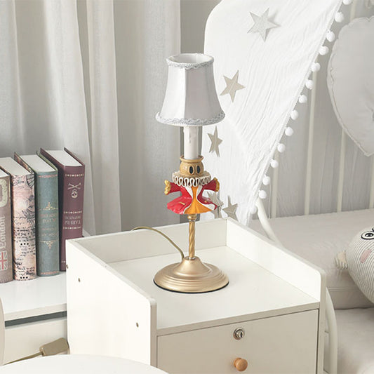 1 Head Bedside Reading Book Light Modern Gold Task Lighting with Clothes Base and Barrel Shade Clearhalo 'Lamps' 'Table Lamps' Lighting' 810512