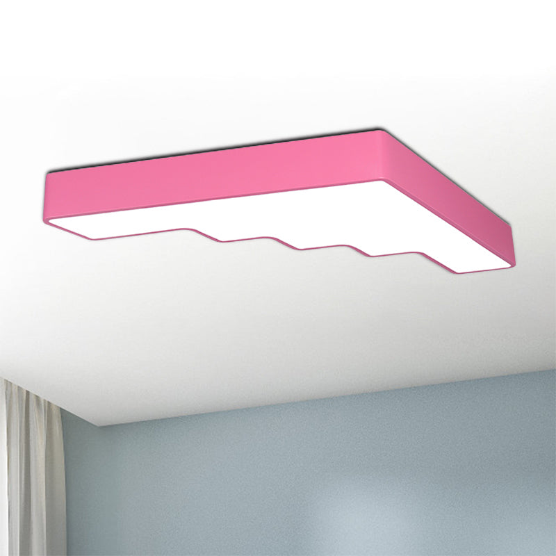 Blue/Pink/Yellow Ladder Flushmount Lighting Kids LED Acrylic Flush Mount Ceiling Lamp Fixture Pink Clearhalo 'Ceiling Lights' 'Close To Ceiling Lights' 'Close to ceiling' 'Flush mount' Lighting' 810578