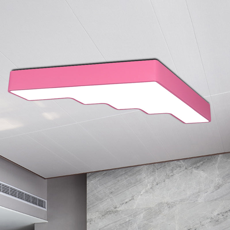 Blue/Pink/Yellow Ladder Flushmount Lighting Kids LED Acrylic Flush Mount Ceiling Lamp Fixture Clearhalo 'Ceiling Lights' 'Close To Ceiling Lights' 'Close to ceiling' 'Flush mount' Lighting' 810579