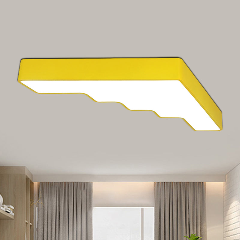 Blue/Pink/Yellow Ladder Flushmount Lighting Kids LED Acrylic Flush Mount Ceiling Lamp Fixture Clearhalo 'Ceiling Lights' 'Close To Ceiling Lights' 'Close to ceiling' 'Flush mount' Lighting' 810583