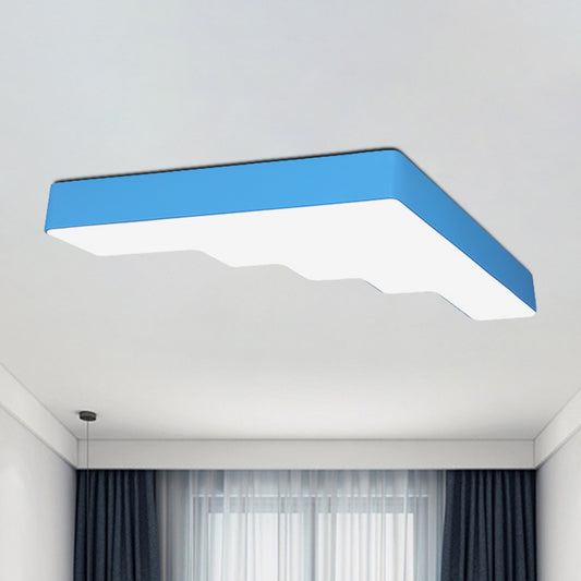 Blue/Pink/Yellow Ladder Flushmount Lighting Kids LED Acrylic Flush Mount Ceiling Lamp Fixture Blue Clearhalo 'Ceiling Lights' 'Close To Ceiling Lights' 'Close to ceiling' 'Flush mount' Lighting' 810586