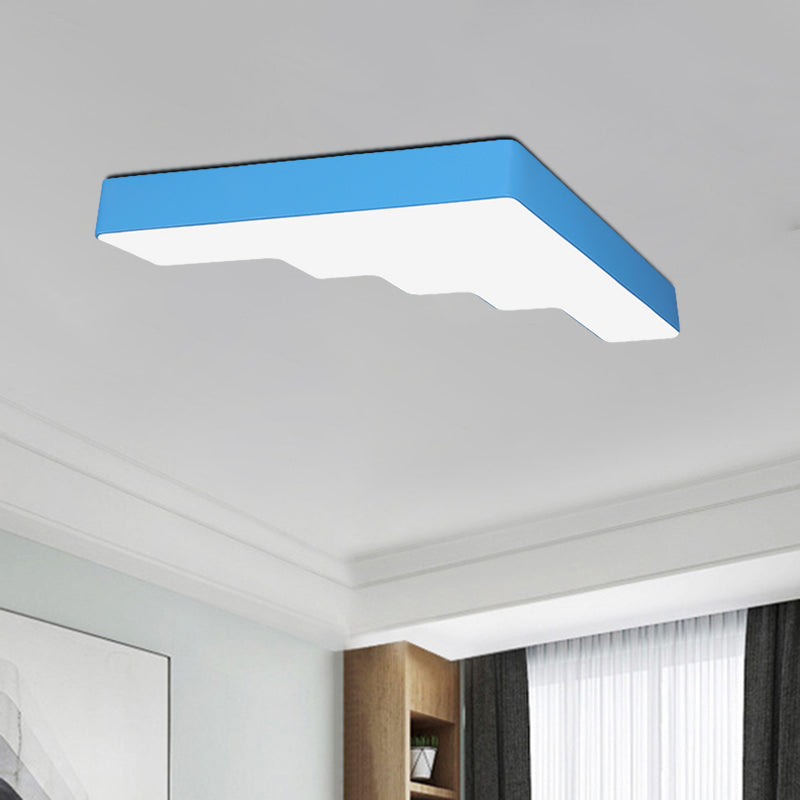 Blue/Pink/Yellow Ladder Flushmount Lighting Kids LED Acrylic Flush Mount Ceiling Lamp Fixture Clearhalo 'Ceiling Lights' 'Close To Ceiling Lights' 'Close to ceiling' 'Flush mount' Lighting' 810587