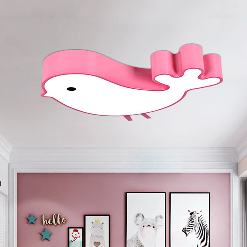 Cartoon LED Ceiling Flush Mount Blue/Pink/Yellow Finish Bird-Like Flush Light Fixture with Acrylic Shade Clearhalo 'Ceiling Lights' 'Close To Ceiling Lights' 'Close to ceiling' 'Flush mount' Lighting' 810591