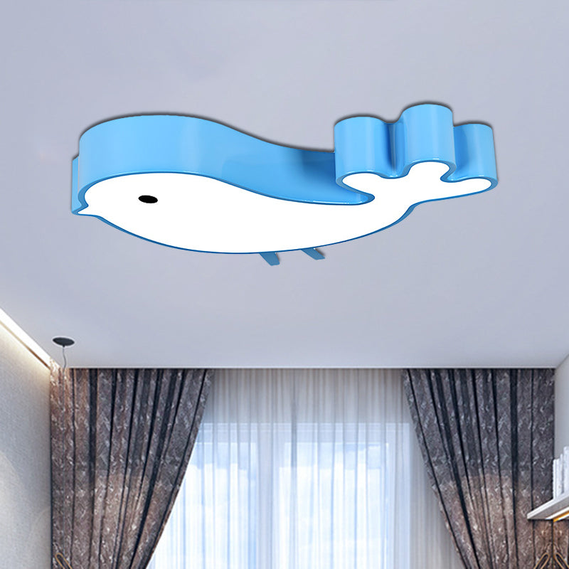 Cartoon LED Ceiling Flush Mount Blue/Pink/Yellow Finish Bird-Like Flush Light Fixture with Acrylic Shade Blue Clearhalo 'Ceiling Lights' 'Close To Ceiling Lights' 'Close to ceiling' 'Flush mount' Lighting' 810594