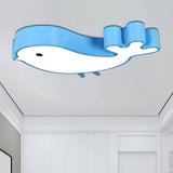 Cartoon LED Ceiling Flush Mount Blue/Pink/Yellow Finish Bird-Like Flush Light Fixture with Acrylic Shade Clearhalo 'Ceiling Lights' 'Close To Ceiling Lights' 'Close to ceiling' 'Flush mount' Lighting' 810595