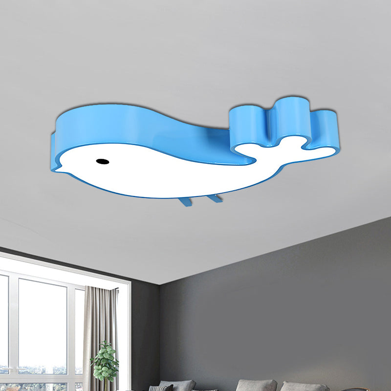 Cartoon LED Ceiling Flush Mount Blue/Pink/Yellow Finish Bird-Like Flush Light Fixture with Acrylic Shade Clearhalo 'Ceiling Lights' 'Close To Ceiling Lights' 'Close to ceiling' 'Flush mount' Lighting' 810596