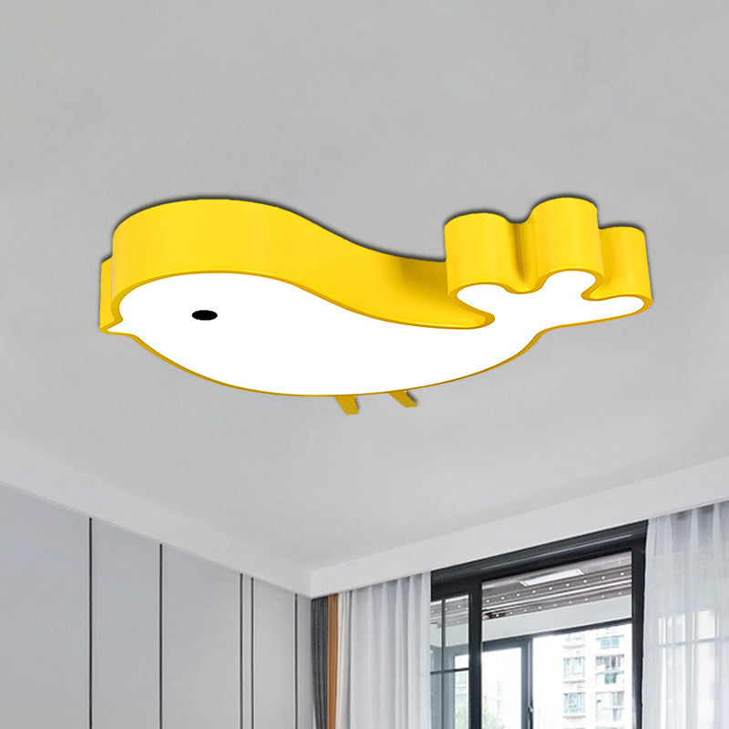 Cartoon LED Ceiling Flush Mount Blue/Pink/Yellow Finish Bird-Like Flush Light Fixture with Acrylic Shade Yellow Clearhalo 'Ceiling Lights' 'Close To Ceiling Lights' 'Close to ceiling' 'Flush mount' Lighting' 810598