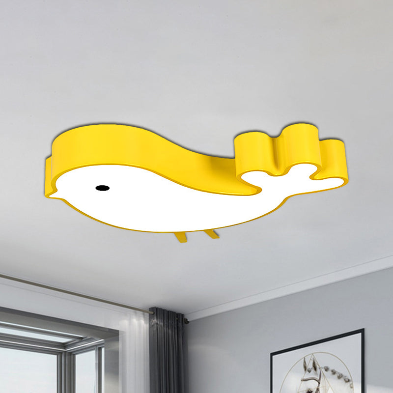 Cartoon LED Ceiling Flush Mount Blue/Pink/Yellow Finish Bird-Like Flush Light Fixture with Acrylic Shade Clearhalo 'Ceiling Lights' 'Close To Ceiling Lights' 'Close to ceiling' 'Flush mount' Lighting' 810600