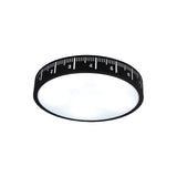 Minimalist Led Light Fixture with Acrylic Shade Black Finish Drum Flush Ceiling Light for Corridor Clearhalo 'Ceiling Lights' 'Close To Ceiling Lights' 'Close to ceiling' 'Flush mount' Lighting' 810773