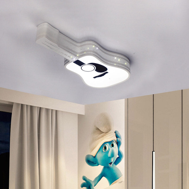 White Pineapple/Guitar Ceiling Lighting Modern Led Acrylic Flush Mount Lamp for Kids Bedroom Clearhalo 'Ceiling Lights' 'Close To Ceiling Lights' 'Close to ceiling' 'Flush mount' Lighting' 810780