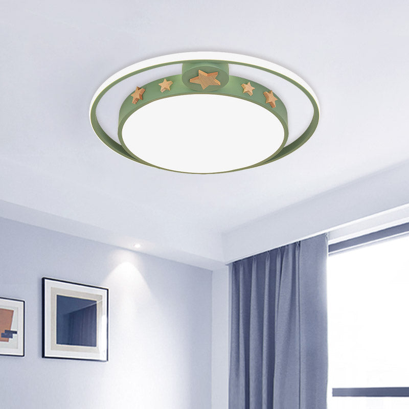 Acrylic Round Flush Mounted Lighting Cartoon Led Ceiling Lamp in Pink/White/Gray for Bedroom Clearhalo 'Ceiling Lights' 'Close To Ceiling Lights' 'Close to ceiling' 'Flush mount' Lighting' 810789