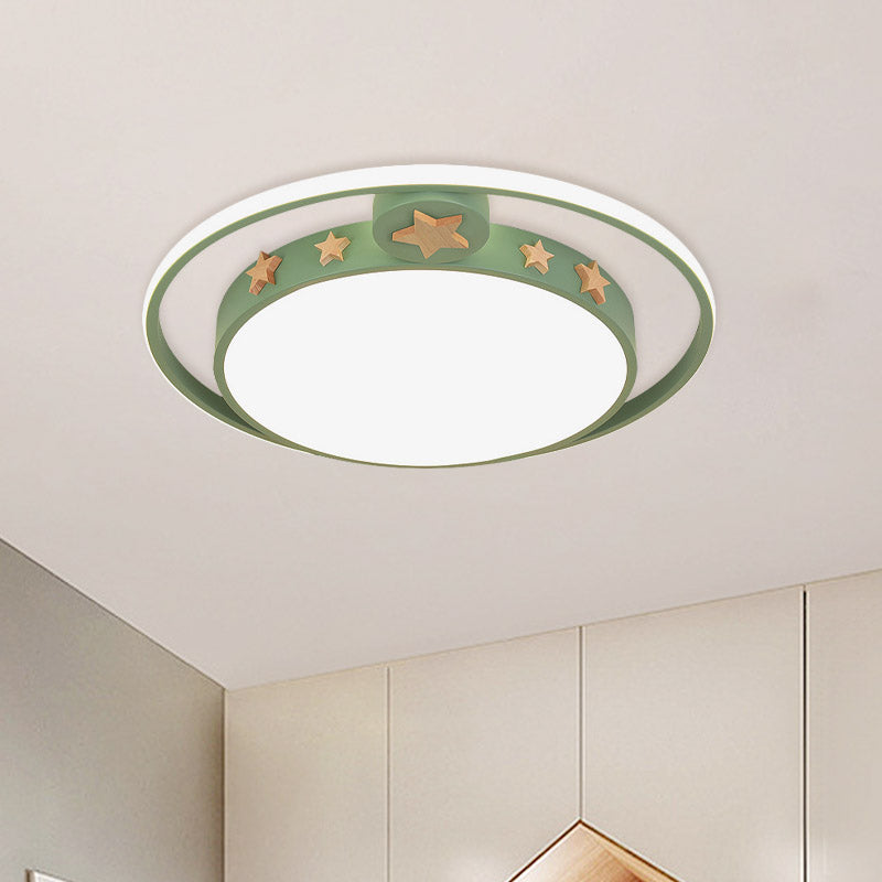 Acrylic Round Flush Mounted Lighting Cartoon Led Ceiling Lamp in Pink/White/Gray for Bedroom Clearhalo 'Ceiling Lights' 'Close To Ceiling Lights' 'Close to ceiling' 'Flush mount' Lighting' 810790