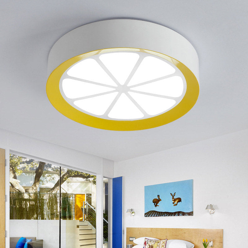 Lemon Ceiling Mount Kids Acrylic Led White Flushmount Light in Warm/White Light White Clearhalo 'Ceiling Lights' 'Close To Ceiling Lights' 'Close to ceiling' 'Flush mount' Lighting' 810800