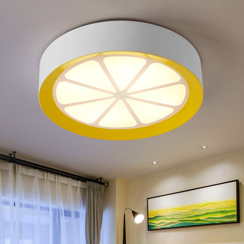 Lemon Ceiling Mount Kids Acrylic Led White Flushmount Light in Warm/White Light Clearhalo 'Ceiling Lights' 'Close To Ceiling Lights' 'Close to ceiling' 'Flush mount' Lighting' 810801