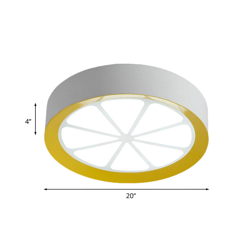 Lemon Ceiling Mount Kids Acrylic Led White Flushmount Light in Warm/White Light Clearhalo 'Ceiling Lights' 'Close To Ceiling Lights' 'Close to ceiling' 'Flush mount' Lighting' 810803