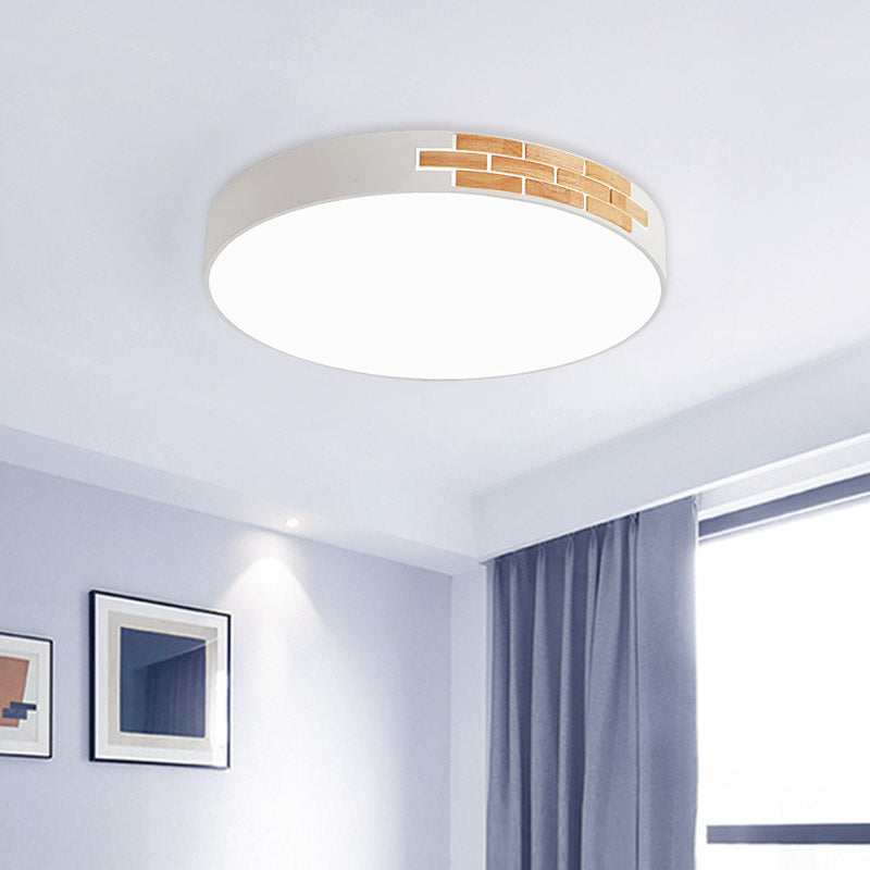 Drum Living Room Flush Mount Lamp Acrylic Led Minimalist Close to Ceiling Light in Gray/White/Pink Clearhalo 'Ceiling Lights' 'Close To Ceiling Lights' 'Close to ceiling' 'Flush mount' Lighting' 810817