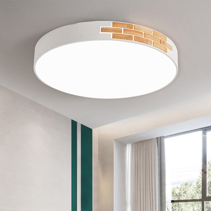 Drum Living Room Flush Mount Lamp Acrylic Led Minimalist Close to Ceiling Light in Gray/White/Pink Clearhalo 'Ceiling Lights' 'Close To Ceiling Lights' 'Close to ceiling' 'Flush mount' Lighting' 810818