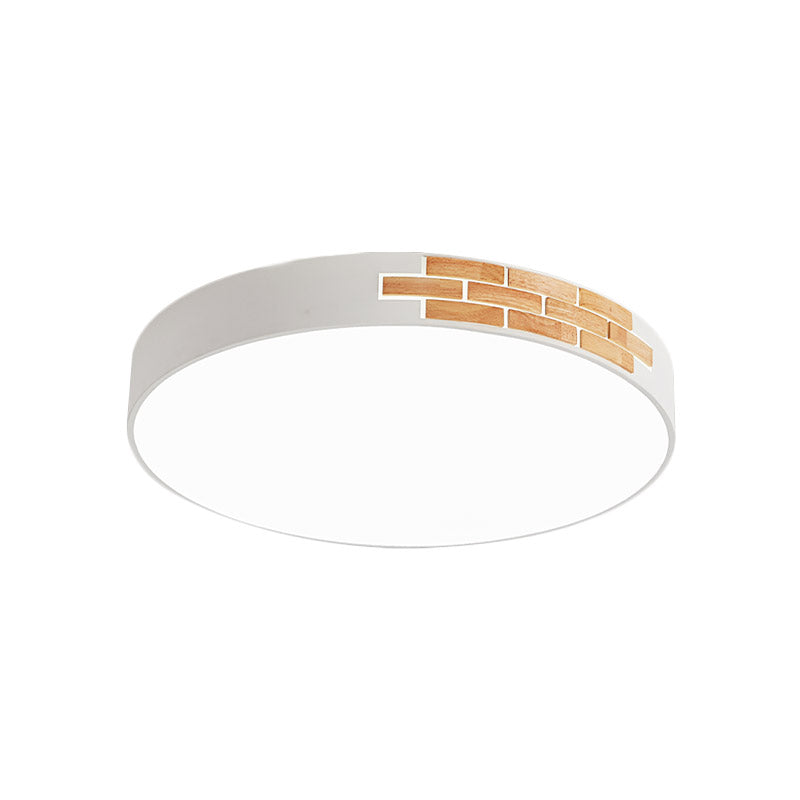 Drum Living Room Flush Mount Lamp Acrylic Led Minimalist Close to Ceiling Light in Gray/White/Pink Clearhalo 'Ceiling Lights' 'Close To Ceiling Lights' 'Close to ceiling' 'Flush mount' Lighting' 810819