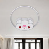 Cartoon Led Flush Mount with Acrylic Shade Pink/White Pig Ceiling Light Fixture for Bedroom White Clearhalo 'Ceiling Lights' 'Close To Ceiling Lights' 'Close to ceiling' 'Flush mount' Lighting' 810848