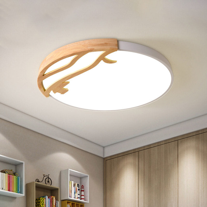 Modern Drum Flush Mount Lamp Acrylic Led Bedroom Ceiling Light Fixture in Green/Gray/White Clearhalo 'Ceiling Lights' 'Close To Ceiling Lights' 'Close to ceiling' 'Flush mount' Lighting' 810861