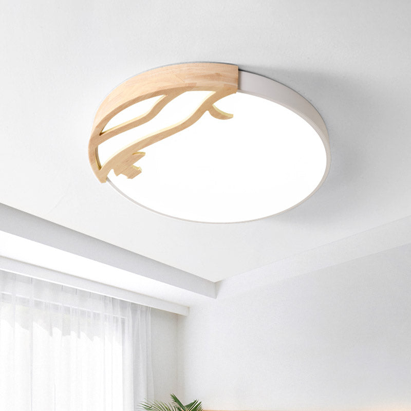 Modern Drum Flush Mount Lamp Acrylic Led Bedroom Ceiling Light Fixture in Green/Gray/White Clearhalo 'Ceiling Lights' 'Close To Ceiling Lights' 'Close to ceiling' 'Flush mount' Lighting' 810862