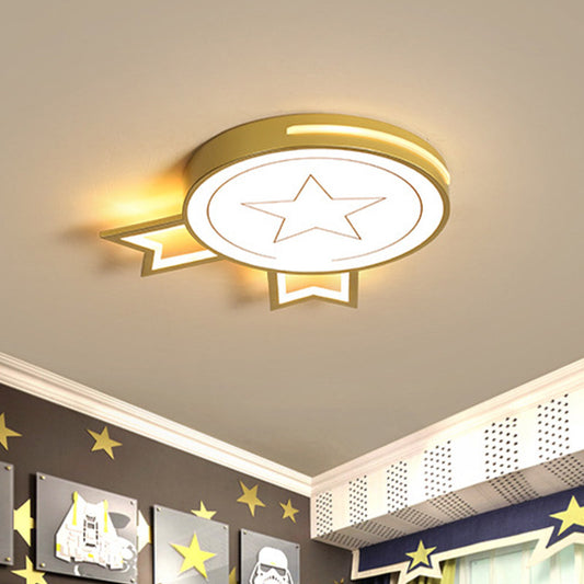 Acrylic Medal Ceiling Light Fixture Contemporary Led White Flushmount Light in Warm/White Light White Clearhalo 'Ceiling Lights' 'Close To Ceiling Lights' 'Close to ceiling' 'Flush mount' Lighting' 810868