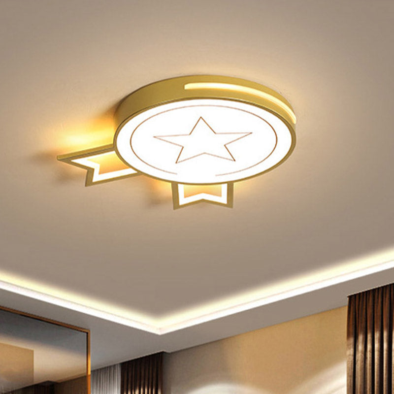 Acrylic Medal Ceiling Light Fixture Contemporary Led White Flushmount Light in Warm/White Light Clearhalo 'Ceiling Lights' 'Close To Ceiling Lights' 'Close to ceiling' 'Flush mount' Lighting' 810869