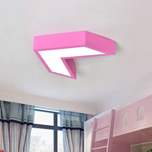 Arrow Kindergarten Flush Mount Lighting Fixture Acrylic Led Kids Ceiling Lamp in Pink Pink Clearhalo 'Ceiling Lights' 'Close To Ceiling Lights' 'Close to ceiling' 'Flush mount' Lighting' 810884