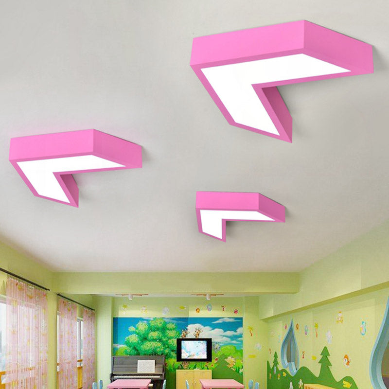 Arrow Kindergarten Flush Mount Lighting Fixture Acrylic Led Kids Ceiling Lamp in Pink Clearhalo 'Ceiling Lights' 'Close To Ceiling Lights' 'Close to ceiling' 'Flush mount' Lighting' 810885