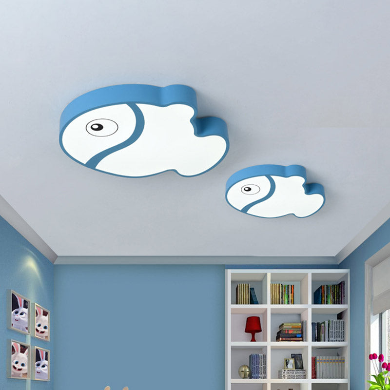 Fish Flushmount Cartoon Acrylic Led White/Blue Ceiling Light Fixture for Kids Bedroom Blue Clearhalo 'Ceiling Lights' 'Close To Ceiling Lights' 'Close to ceiling' 'Flush mount' Lighting' 810888