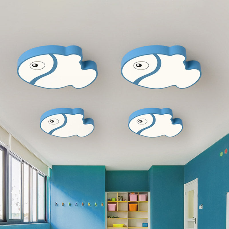 Fish Flushmount Cartoon Acrylic Led White/Blue Ceiling Light Fixture for Kids Bedroom Clearhalo 'Ceiling Lights' 'Close To Ceiling Lights' 'Close to ceiling' 'Flush mount' Lighting' 810889