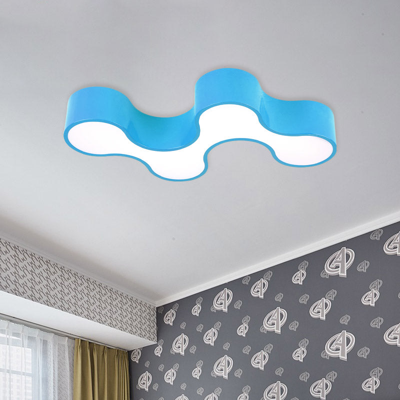 Acrylic Geometric Ceiling Light Cartoon Led Flushmount Light in Green/Yellow/Blue for Kids Bedroom Blue Clearhalo 'Ceiling Lights' 'Close To Ceiling Lights' 'Close to ceiling' 'Flush mount' Lighting' 810896