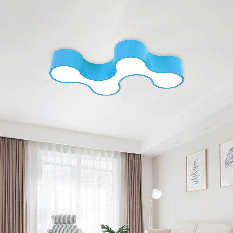 Acrylic Geometric Ceiling Light Cartoon Led Flushmount Light in Green/Yellow/Blue for Kids Bedroom Clearhalo 'Ceiling Lights' 'Close To Ceiling Lights' 'Close to ceiling' 'Flush mount' Lighting' 810897