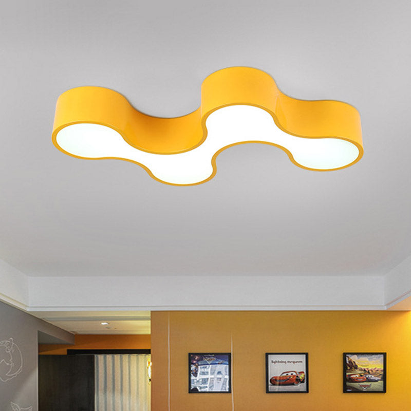 Acrylic Geometric Ceiling Light Cartoon Led Flushmount Light in Green/Yellow/Blue for Kids Bedroom Yellow Clearhalo 'Ceiling Lights' 'Close To Ceiling Lights' 'Close to ceiling' 'Flush mount' Lighting' 810900