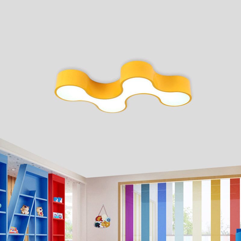 Acrylic Geometric Ceiling Light Cartoon Led Flushmount Light in Green/Yellow/Blue for Kids Bedroom Clearhalo 'Ceiling Lights' 'Close To Ceiling Lights' 'Close to ceiling' 'Flush mount' Lighting' 810901