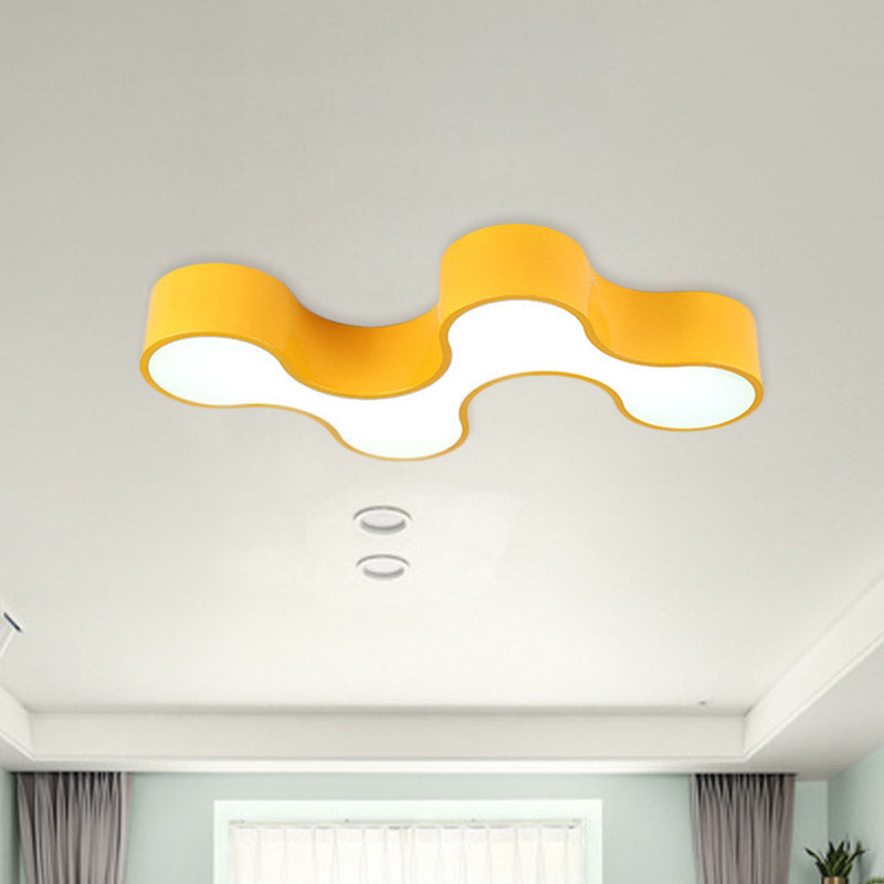 Acrylic Geometric Ceiling Light Cartoon Led Flushmount Light in Green/Yellow/Blue for Kids Bedroom Clearhalo 'Ceiling Lights' 'Close To Ceiling Lights' 'Close to ceiling' 'Flush mount' Lighting' 810902