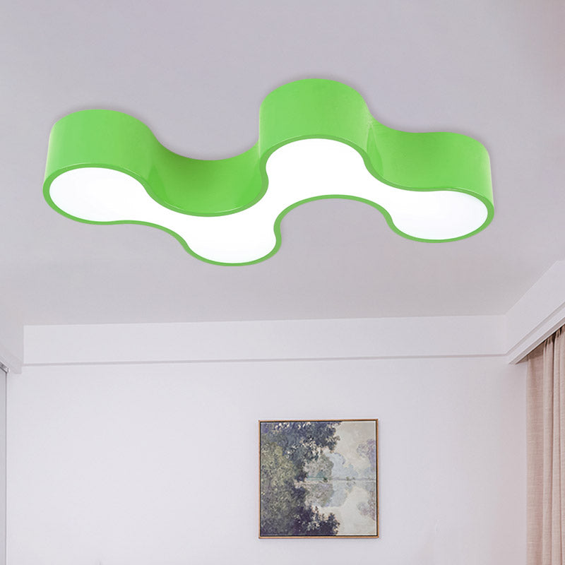 Acrylic Geometric Ceiling Light Cartoon Led Flushmount Light in Green/Yellow/Blue for Kids Bedroom Green Clearhalo 'Ceiling Lights' 'Close To Ceiling Lights' 'Close to ceiling' 'Flush mount' Lighting' 810904