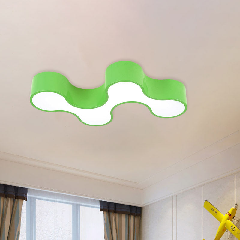 Acrylic Geometric Ceiling Light Cartoon Led Flushmount Light in Green/Yellow/Blue for Kids Bedroom Clearhalo 'Ceiling Lights' 'Close To Ceiling Lights' 'Close to ceiling' 'Flush mount' Lighting' 810905