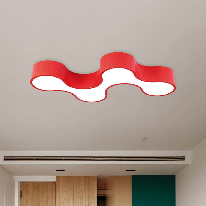 Acrylic Geometric Ceiling Light Cartoon Led Flushmount Light in Green/Yellow/Blue for Kids Bedroom Clearhalo 'Ceiling Lights' 'Close To Ceiling Lights' 'Close to ceiling' 'Flush mount' Lighting' 810910