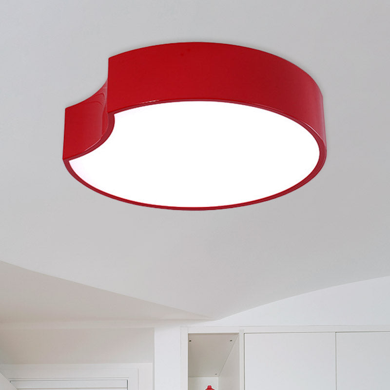 Modern Led Flush Mount Light Fixture with Acrylic Shade Red/Yellow/Blue Round Lighting Fixture Red Clearhalo 'Ceiling Lights' 'Close To Ceiling Lights' 'Close to ceiling' 'Flush mount' Lighting' 810912