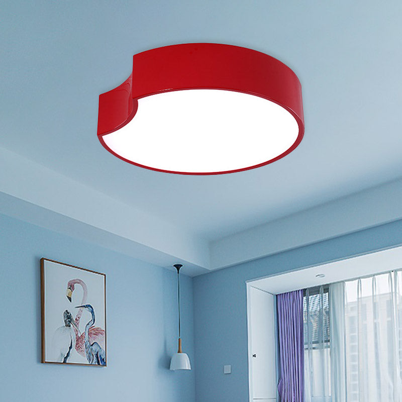 Modern Led Flush Mount Light Fixture with Acrylic Shade Red/Yellow/Blue Round Lighting Fixture Clearhalo 'Ceiling Lights' 'Close To Ceiling Lights' 'Close to ceiling' 'Flush mount' Lighting' 810913