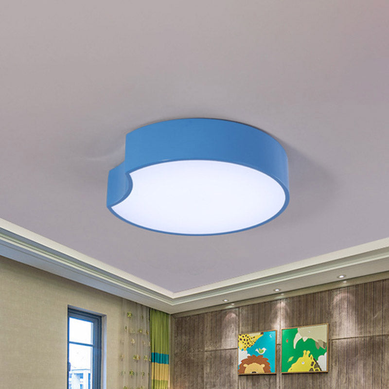 Modern Led Flush Mount Light Fixture with Acrylic Shade Red/Yellow/Blue Round Lighting Fixture Clearhalo 'Ceiling Lights' 'Close To Ceiling Lights' 'Close to ceiling' 'Flush mount' Lighting' 810917